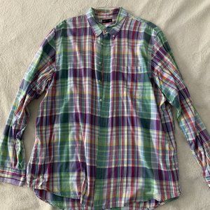 Land's End Madras plaid shirt XXL
